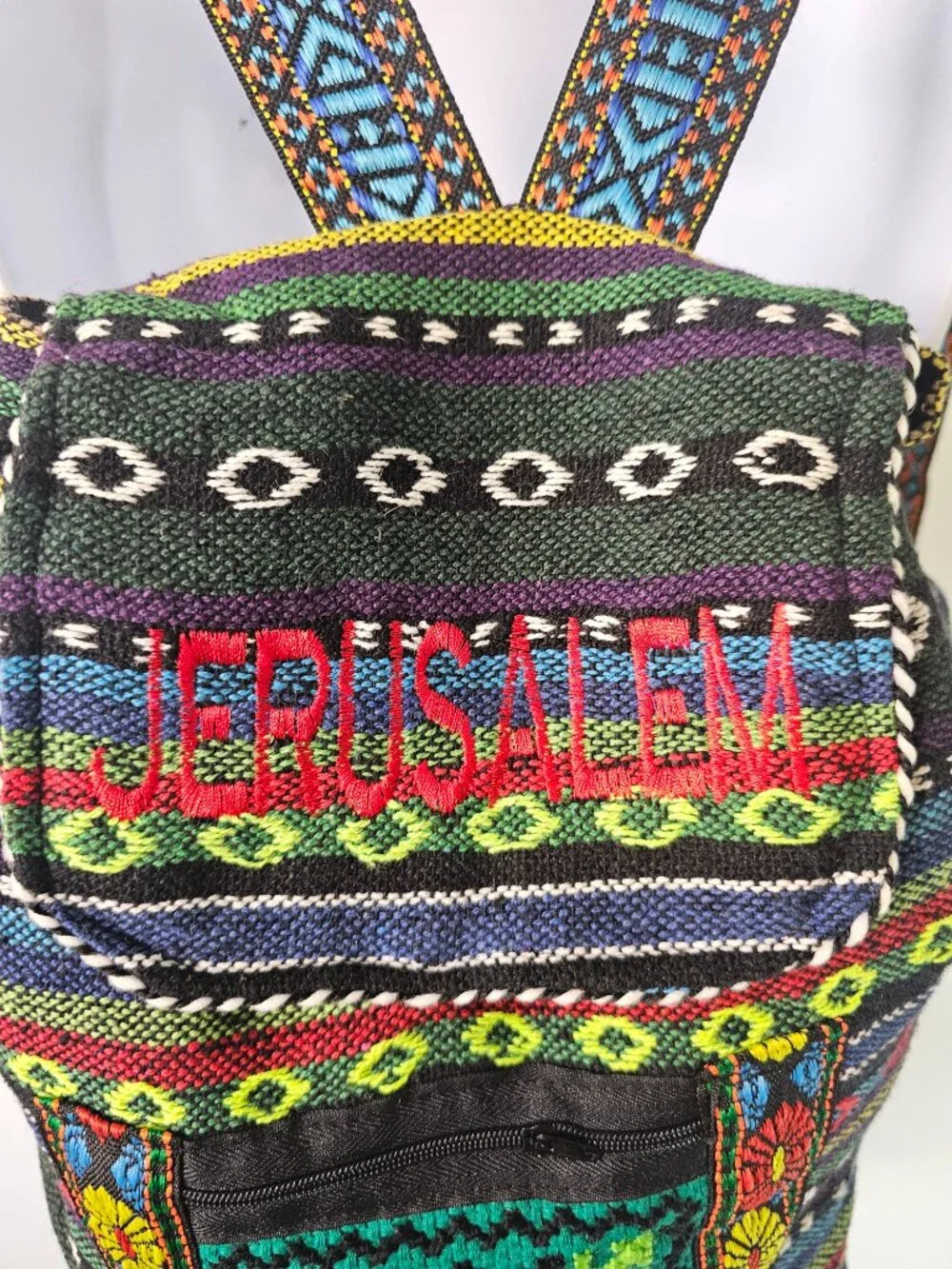 Unbranded Backpack Jerusalem Hippie Boho Festival Multi-Color